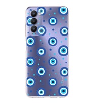 PrintiFy Tecno Camon 18 ile Uyumlu 1mm Slim Fit Nazar Boncuğu 1 Baskılı Şeffaf  Kılıf