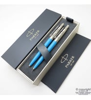 Parker Jotter Original Açık Mavi Tükenmez Kalem + 0.5 Versatil (uçlu) Kalem Set  İsme Özel Kalem  Hediyelik Kalem