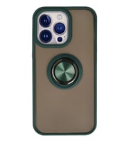 Durukar® iPhone 13 Pro Kılıf Montreal Yüzüklü Silikon Kapak - Yeşil