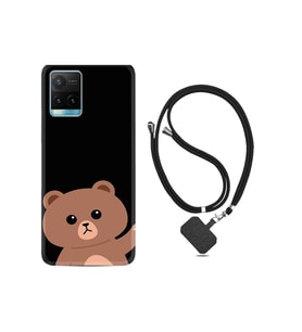 Vivo Y33s Kılıf Resimli Desenli Silikon Boyun Askılı Hello Bear 1905