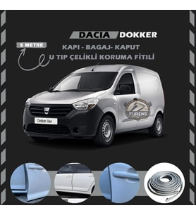 Dacia Dokker Oto Araç Kapı Koruma Fitili 5metre Parlak Gri Renk