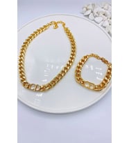 Altın Renk Kombin  Cd Harfli Christian Dior Model Kalın 3008