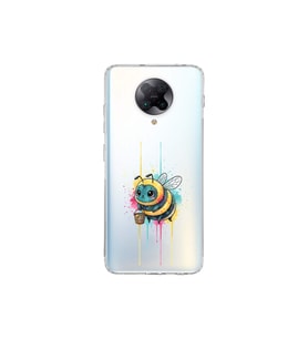 Poco F2 Pro ile uyumlu Splash arı tasarımlı şeffaf silikon kılıf