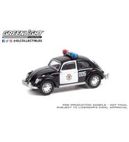Greenlight Classic Volkswagen Beetle Black & White Veracruz Police Mexico Club Vee V-Dub Series 1/64 Model Araba (Siyah - Füme)