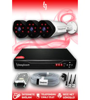 BAYICAM 3 Kameralı Uzay 3 Dış Kamera Set HDD'siz Full HD Gece Görüşlü Güvenlik Kamerası Sistemi