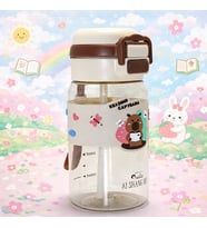Reading Capybara Pipetli Suluk 500 ML – Kawaii Çocuk Matara Kilitli Kapak