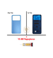 Yapıştırıcı Poco M4 Pro Mavi Yapıştırıcı Arka Pil Kapağı Batarya Kapağı + B-7000 Yapıştırıcı