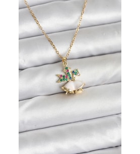 316L Çelik Zincir Gold Renk Chirtsmas Bell Model Yılbaşı Temalı Kadın Kolye 5886