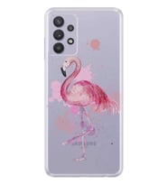 Kılıfland Samsung Galaxy A32 Kılıf Silikon Resimli Kapak Watercolor Flamingo Stok 617