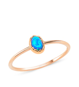 Rose Altın Oval Opal Yüzük