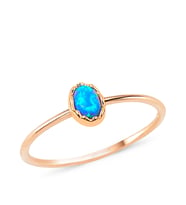 Rose Altın Oval Opal Yüzük