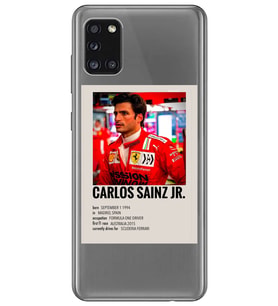 Samsung Galaxy A31 Uyumlu Carlos Sainz Desenli Şeffaf Telefon Kılıfı