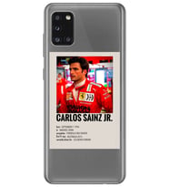 Samsung Galaxy A31 Uyumlu Carlos Sainz Desenli Şeffaf Telefon Kılıfı