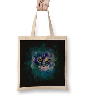 Cat Color Kedi 2 Bez Çanta Uzun Saplı