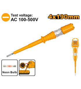 Ingco HSDT1908 4x190mm Düz Uçlu Kontrol Kalemi (Sarı)