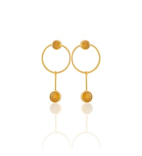 Kadir Jewellery 22 Ayar Altın Kaplama Kadın Sallantılı Küpe -El İşçiliği Ve Hipoalerjenik Küpe