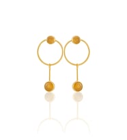 Kadir Jewellery 22 Ayar Altın Kaplama Kadın Sallantılı Küpe -El İşçiliği Ve Hipoalerjenik Küpe