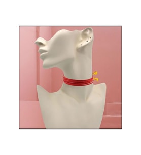 Kırmızı Renk Kadın Süet Choker
