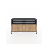 Arges Konsol 6 Raflı 4 Kapaklı 176x30x99 Antrasit-Çam