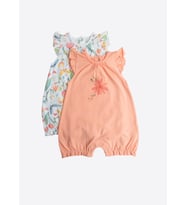 Organik Bloomie 2'li Şort Tulum Turuncu