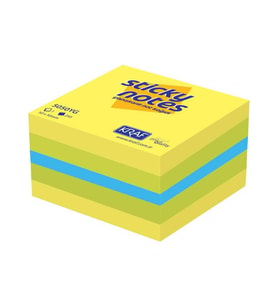 Kraf Yapışkanlı Not Kağıdı Küp 50x50 mm 250 yp Neon Sarı & Yeşil 5050YG (Sarı-Yeşil)