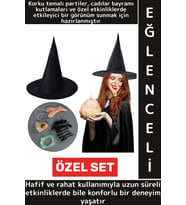 Parti Halloween Cosplay Fotoğraf Çekimi Etkinlik Hafif Rahat Genç Yetişkin Şık Özel Cadı Kostüm Seti