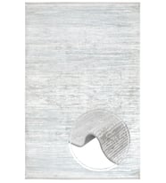 Makine Kaymaz Yıkanabilir Beyaz Geometrik Salon Halısı Mutfak Halısı Koridor Halısı Yolluk 5006A