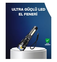 Şarj Edilebilir LED El Feneri – Uzun Menzilli ve Yan Aydınlatmalı