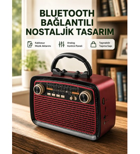 Bluetooth Bağlantılı Taşınabilir Hoparlör - Fm/am Radyo Özellikli, Şarj Edilebilir Batarya, 1 Kg