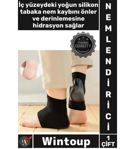 #Çorap Çatlak Giderici Topuk Koruyucu Yumuşatıcı Nem Tutucu Siyah Silikon Topuk Nemlendirici Çorap