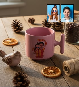 Kişiye Özel Karikatürlü Sarı Kırmızı Taraftar Sevgiliye Hediye T Pastel Kupa Sevgililer Günü Hediyesi