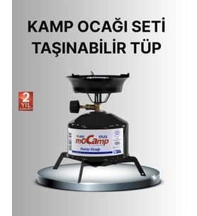 Kompakt Kamp Ocağı Seti Gaz Tüplü Ayarlanabilir Alevli 400g Hafif Tasarım
