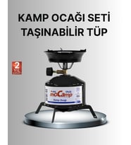 Kompakt Kamp Ocağı Seti Gaz Tüplü Ayarlanabilir Alevli 400g Hafif Tasarım