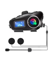 River World Motorsiklet Kaskı İçin Bluetooth Kask Kulaklığı LCD Ekranlı SD Kart Bölümlü Fener Özellikli