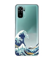 Xiaomi Redmi Note 10 / Note 10S Uyumlu Kanagawa Dalga Tasarımlı Şeffaf Telefon Kılıfı