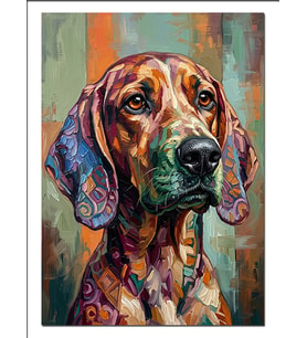 Renkli Köpek Pop Art Portre Dekoratif Kanvas - Mdf Ahşap Tablo