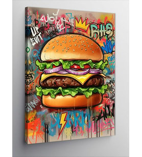 Kanvas Tablo Burger Ve Renkli Tema