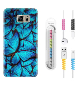 Samsung S7 Edge S20 Fe Plus Ultra S21 S22 Kılıf Kablo Koruma Spiral Silikon Owl 1351