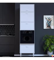 Modilayn TİLE Ankastre Fırın Dolabı (60x217x56 cm) - 4 Kapaklı, Ekmeklikli Kiler Mutfak Dolabı