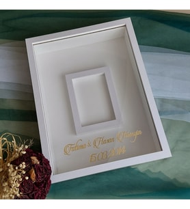 30x40 Cm Ledsiz Fotoğraf Bölümlü İsimli Tasarım Gül Kutusu Anı Çerçevesi! Ayna Çerçeve!