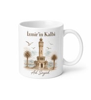Konak Saat Kulesi Hatırası İzmir'in Kalbi Seramik Kupa Bardak Hediye