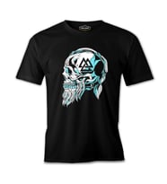Viking Skull with a Beard Siyah Erkek Tshirt