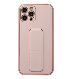 Newface Apple iPhone 12 Pro Kılıf Coco Deri Standlı Kapak - Pembe
