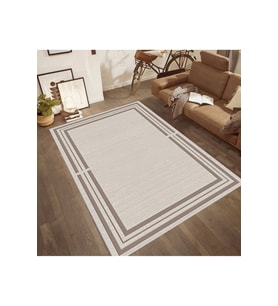 Rovigo Home Dijital Baskı Yıkanabilir Kaymaz Taban Salon Halısı RVG0466 (Kahverengi)