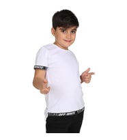 Toontoy Erkek Çocuk Kenar Şeritli Tişört (Beyaz)