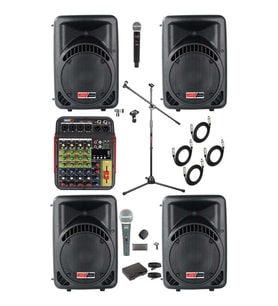 Lastvoice Ample Little Paket-4 Aktif hoparlör ve Mixer Full Ses Sistemi Seti
