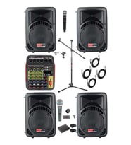 Lastvoice Ample Little Paket-4 Aktif hoparlör ve Mixer Full Ses Sistemi Seti