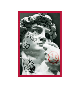 Modern Graffiti Sculpture Tasarımlı Hediye Kartı  Sokak Sanatı Kartpostal  10x15 cm (Beyaz-Kırmızı-Bej-Siyah-Gri)