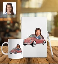 Kişiye Özel Vosvos Tasarımlı Karikatür Defter Kalem Kupa Set 60