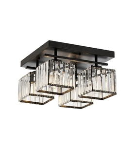 AVONNI AV-60230-4BSY Siyah Boyalı Modern Avize E27 Metal Kristal 40x40cm